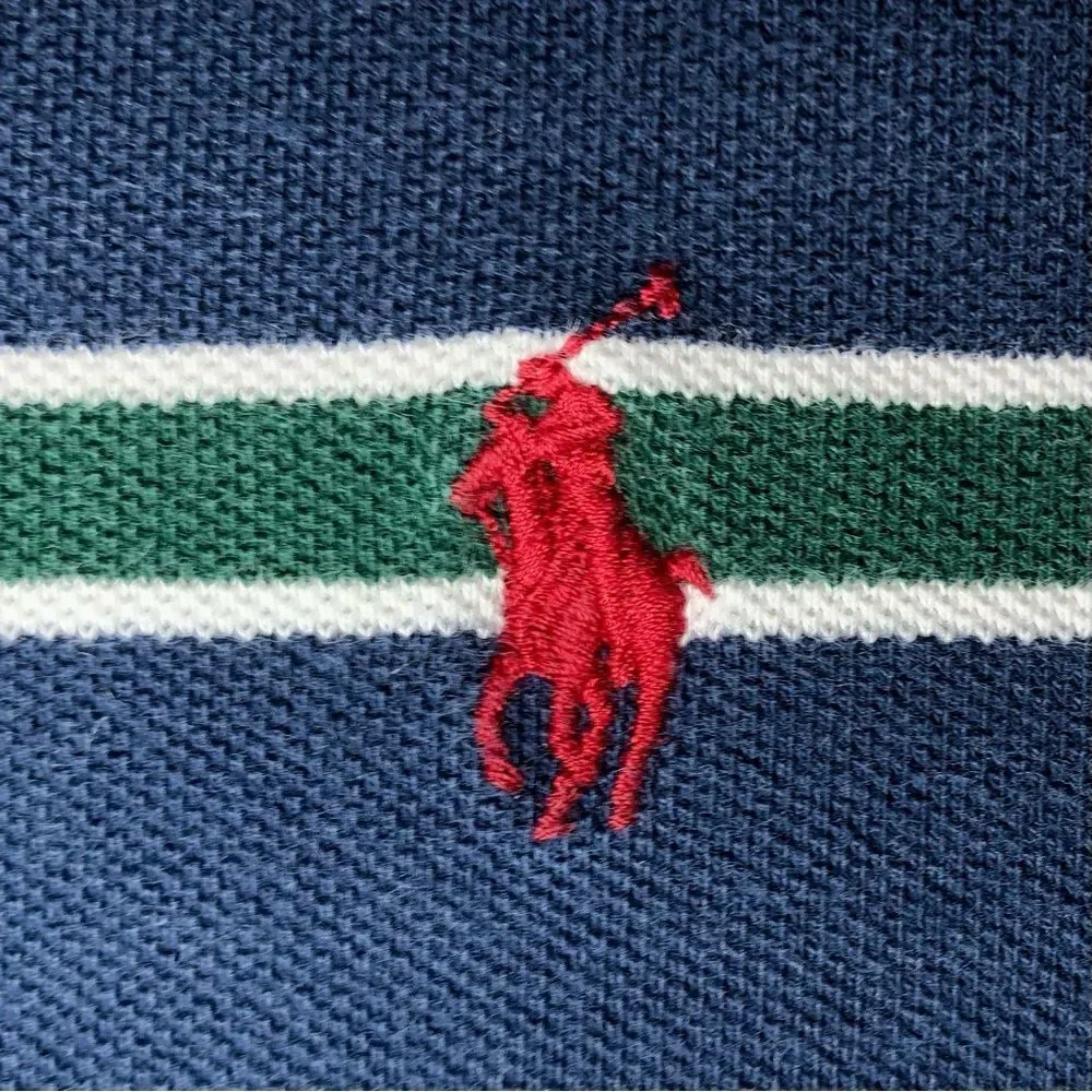 Polo by Ralph Lauren Striped Polo in Navy/Green/White/Red Men’s M